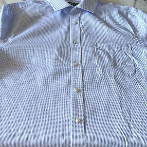Lauren Ralph Lauren Regular Fit Non Iron Mini Check Button Down Dress Shirt Mens - Picture 4 of 11